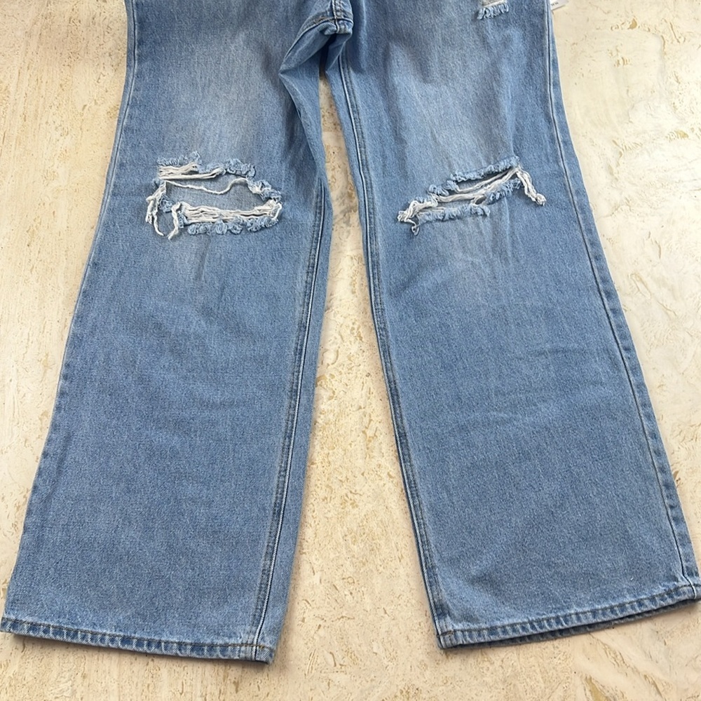BP high-rise wide leg jeans women’s 29 100% cotton Vtg light destroy - Picture 5 of 13